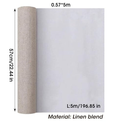 0.57x5M White Black Cotton and Linen Blend Canvas Roll,Blank Oil Painting(Linen 0.57x5M) - size: Linen 0.57x5M