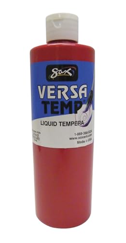 Sax Versatemp Heavy-Bodied Tempera Paint, Primary Red, 1 Pint