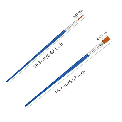 Mixed Paint Brushes, 50pcs Flat and Round Pointed Art Brushes for Acrylic, Oil, Watercolor Painting, Handicrafts, Children's and Art Supplies Detail Painting (Mix) - color: Mix