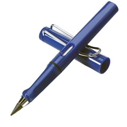 Pencil with 3 Replaceable Tip Set Writing No Ink Pen Office School Supplies Stationery(Blue) - color: Blue