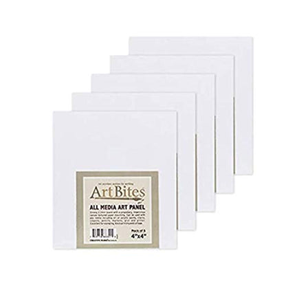 Creative Mark ArtBites Canvas Textured Boards 5-Pack - 2.3mm Stock Board Mounted Mini Canvases for Painting, Sketching, Printing & More! - 2x3 - size: 2x3"