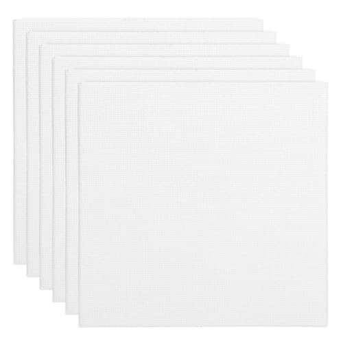 PATIKIL 4x4 Canvas Boards for Painting, 6 Pack 100% Cotton Square Triple Primed Stretched Blank Art Canvas Panel Bulk Thin for Acrylic, Oil, Tempera Paints, White - size: 4x4inch