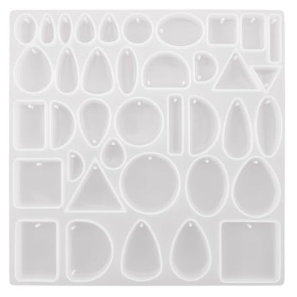 Resin Jewelry Molds, Silicone Molds for Epoxy Resin, Casting Tray with Hole, Resin Earring Molds, Epoxy Resin Mold for DIY Pendant, Earrings, Necklace, Keychain, Bookmark, Jewelry Making