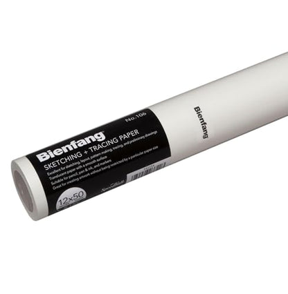 Bienfang Sketching & Tracing Paper Roll, White, 12 Inches x 50 Yards - for Drawing, Trace, Sketch, Sewing Pattern - size: 12 in. x 50 yd.