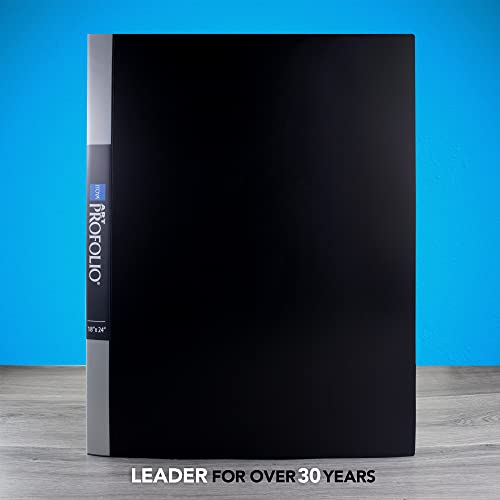 ITOYA Original Art ProFolio 18x24 Black Photo Album Book with 48 Pages - Protective Binder with Plastic Sleeves