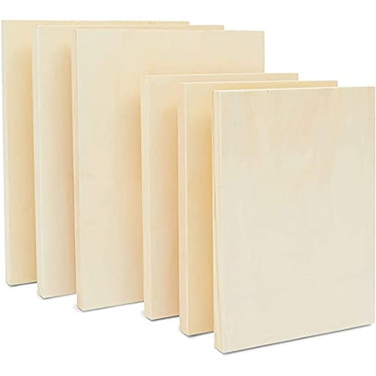 Bright Creations Unfinished Wood Frames for Canvas Paintings - 9 x 12 & 11 x 14 in, 6 Pack, Brown, Traditional - Multi Pack Wood Art Boards for Panel Painting & Wall Decor