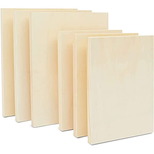 Bright Creations Unfinished Wood Frames for Canvas Paintings - 9 x 12 & 11 x 14 in, 6 Pack, Brown, Traditional - Multi Pack Wood Art Boards for Panel Painting & Wall Decor