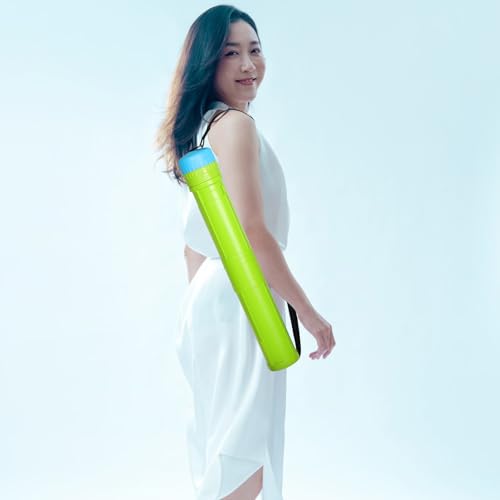 Adjustable Length Two-section Plastic Poster Tube with Rotating Display, Telescoping Drafting Tube for Art Enthusiasts and Professional Artists, Small Green Poster Carrying Case