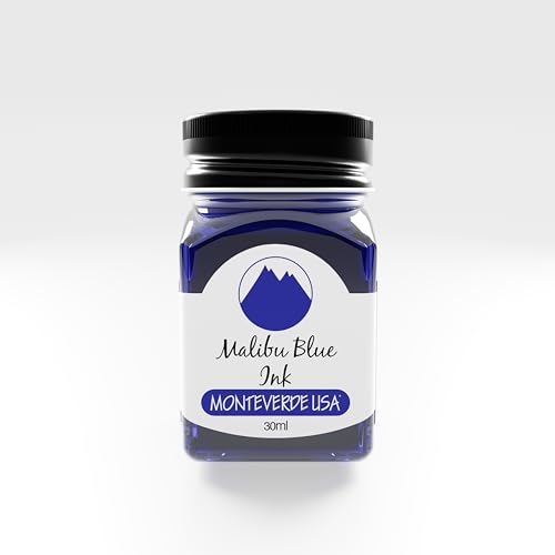 Monteverde USA Ink with ITF Technology, 30 ml Malibu Blue (G309MU) | ITF formula supports smooth flow, lubrication, and rich color for everyday fountain pen writing. - color: Malibu Blue, style: 30ml