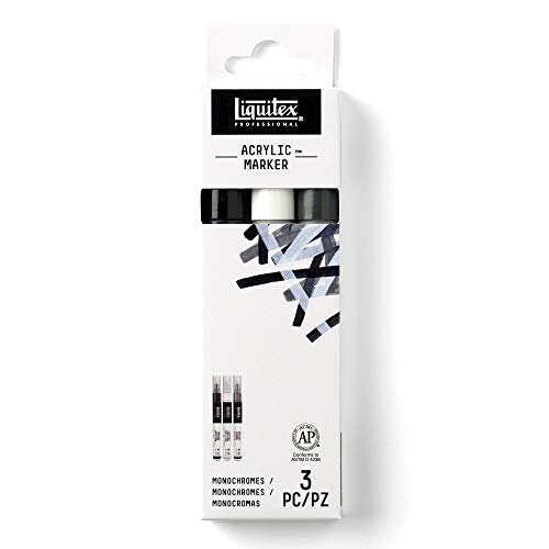 Liquitex Professional Paint Marker Set, 3 Piece, Monochromes - style: Monochromes Fine 3 Set