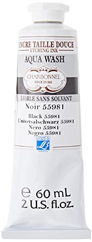 Charbonnel Lefranc & Bourgeois Aqua Wash, Schwarz 55981, 60ml Tube - Kupferdruckfarbe,332406 - color: Black 55981, size: 2 fl oz