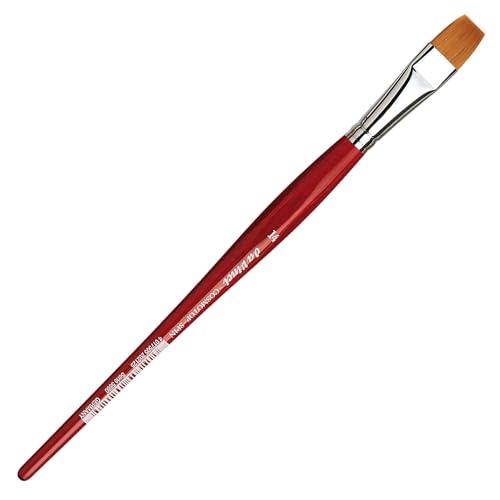 da Vinci Watercolor Series 5880 CosmoTop Spin Paint Brush, Flat Synthetic with Red Handle, Size 14 (5880-14) - size: Size 14, style: Flat