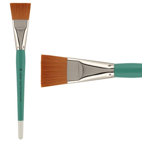 Creative Mark Art Supplies Large Mural Synthetic Golden Taklon Paint Brush - Flat #30-2 Pack - Artist Supplies for Acrylics, Watercolors, and Oils - Durable, Resilient, Seamless Ferrules - color: Flat, size: 30 - 2 Pack