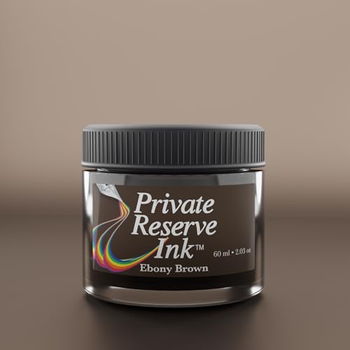 Private Reserve Premium Fountain Pen Ink, 60ml Bottle, Ebony Brown | Premium fountain pen ink with smooth flow, rich color, and reliable everyday writing performance. - color: Ebony Brown