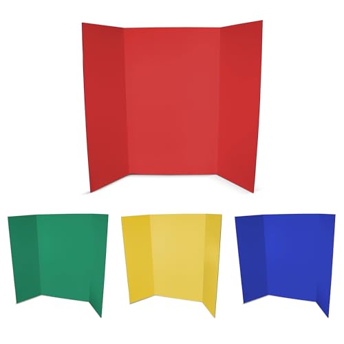 Flipside Products 36” x 48” Project Boards for Presentations, Science Fair, School Projects, Event Displays and Trifold Picture Board, Proudly Made in USA - Assorted Colors - 4 Pack - color: Assorted, size: 4 Pack