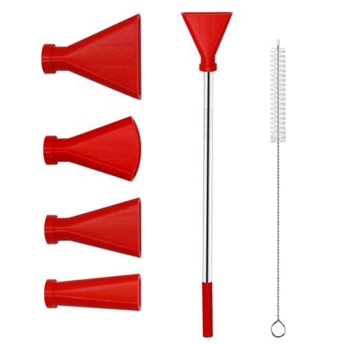 4PCS Stainless Steel Straw Blow Nozzles Set for Acrylic Paint Pouring Supplies, Painting Nozzle Tool with 4 Size Nozzles, Pour Painting Supplies for Fluid Art Bloom and Dutch Pouring (Red) - color: Red