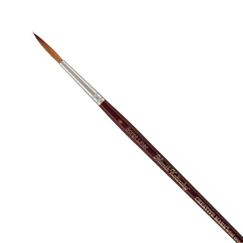 Creative Mark Mimik Kolinsky Watercolor Brush - # 6 Script Liner - Short Handle Synthetic Paint Brush - Handmade in Germany - Synthetic Sable Paint Brushes for Professional Artists - Animal-Friendly - size: 6