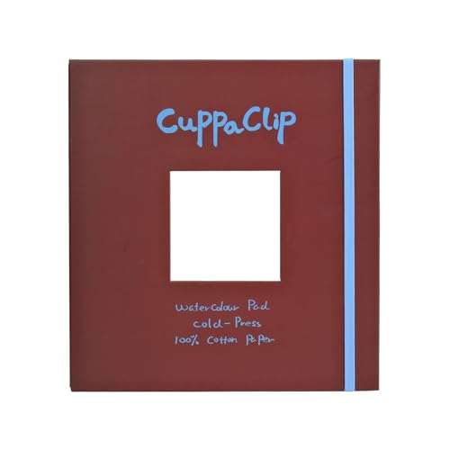 CuppaClip Watercolor Paper Pad Cover Illustration Pure Cotton Pulp Cold Press 300GSM Acid-Free Hardback Watercolor Book (Burgundy) - color: Burgundy