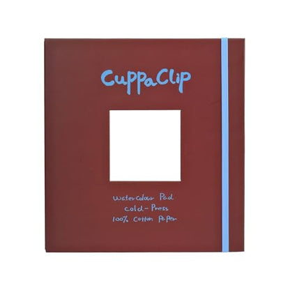 CuppaClip Watercolor Paper Pad Cover Illustration Pure Cotton Pulp Cold Press 300GSM Acid-Free Hardback Watercolor Book (Burgundy) - color: Burgundy