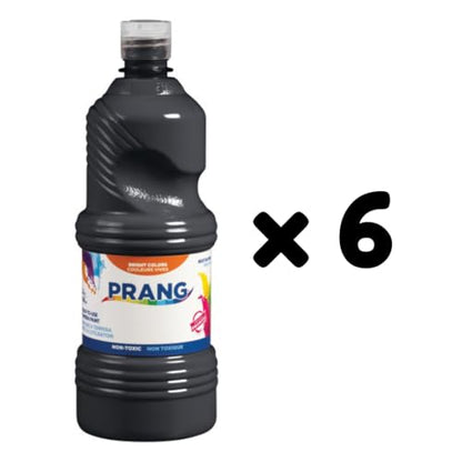 Prang Ready-to-Use Tempera Paint Quart, 32 oz., Black, 6 Count - color: Black (Pack of 6)
