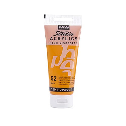 Pebeo - Acrylic Fine Studio Acrylics - Dark Cadmium Yellow Hue - Dark Cadmium Yellow Hue 100ml/3.38oz - color: Dark Cadmium Yellow Hue