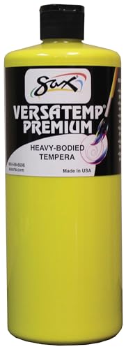 Sax Versatemp Premium Heavy-Bodied Tempera Paint, Yellow, 1 Quart