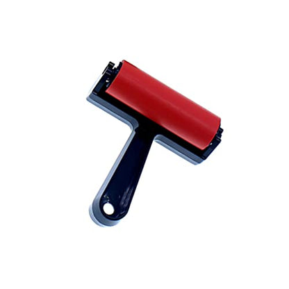 FIXOSHEE Art Rubber Roller Brush Red Durable Sponge Painting Tool for Easy Ink Application Scrapbooks Wallpapers and