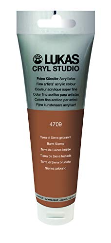 Lukas CRYL Studio Artist Acrylic Paint, Burnt Sienna, 125 ml Tube - High Pigment Acrylic Paints for Canvas Painting, Large Scale Works - Medium-Viscosity, Water-Mixable, Fast Drying - color: Burnt Sienna, size: 4.23 Fl Oz (Pack of 1)