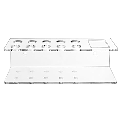 10 Slot Marker Storage Rack Wall Mountable Stationery Hanger for Classrooms and Offices Writing Instrument Bracket Wall Mounted Bracket - color: Clear