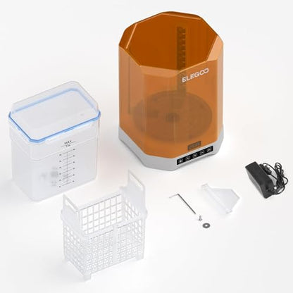 ELEGOO Mercury Plus V3.0 Wash and Cure Station, 7.5 L Large Capacity, Compatible with Mars Saturn Photon Halot MSLA LCD DLP 3D Printers, Washing Size of 9.05"×5.31”×10.24“ - style: Mercury Plus V3.0-XL