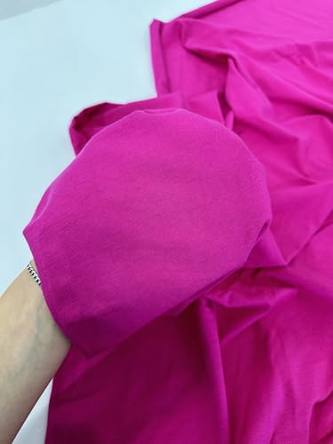 Cotton Jersey Spandex Fabric - Soft - Breathable - All Way Stretch Fabric - Medium Weight - Perfect Choice for Baby Grow, Tshirts, and Cotton Jersey Sheets - 58 Inches Wide - 1 Yard (Fuchsia) - color: Fuchsia