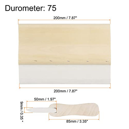 HARFINGTON Screen Printing Squeegee 8 Inch 75 Durometer Rubber Blade Wooden Handle Ink Scraper for Screen Printing Fabric Printmaking - size: 8 Inch