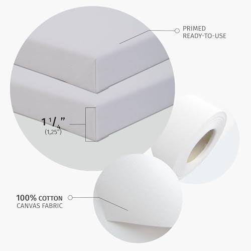 PIXY CANVAS Value Pack of 1 Stretched Canvas 8x14 inch, 1-1/4 (1.25) inch deep for Your Paintings/Artwork/Wall Art/Wall Decor (Pack of 1 Canvas, 8 x 14 inch, Landscape) - size: 8 x 14 inch, style: Pack of 1