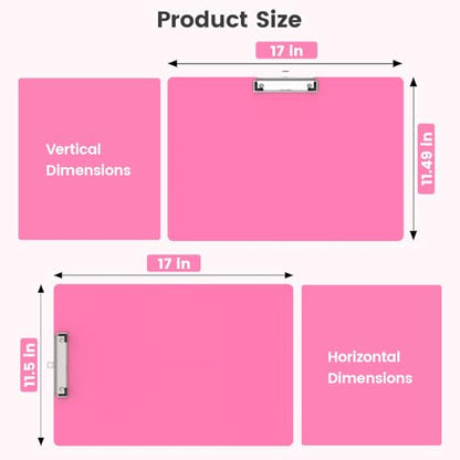 Extra Large 11x17 Clipboards, Landscape and Vertical Layout 2 Pack | Red Plastic Drawing Boards with Low Profile Clip. Suitable for Watercolor, Sketching, Painting. Art & Drafting Supply - color: Red