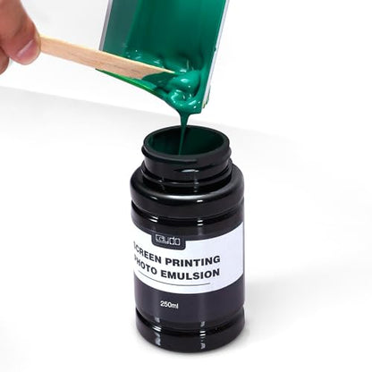 Caydo Screen Printing Photo Emulsion (8.5 oz), Diazo Sensitizer(1g), Measuring Cup, Gloves, and 5 Stir Sticks, Pre-Sensitized Photo Emulsion Screen Printing Supplies for Screen Printing and Fabric