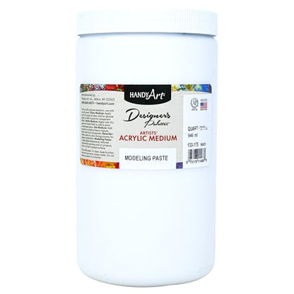 Handy Art Modeling Paste, 32 oz, Opaque White Finish, 3D Texture & Impasto | Creates Sculptural Texture & Impasto Effects, Artist Quality Medium Dries Hard, Sandable, Safe & AP Non-Toxic, Made in USA - color: Modeling Paste, size: 32 Fl Oz