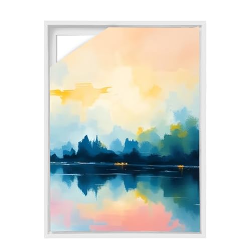 Fepinc Canvas Floating Frame, Canvas Frame 0.75 inches deep Floater for Canvas Panel Oil Painting Wall Art Prints (White, 19.6x27.5) - color: White, size: 19.6x27.5