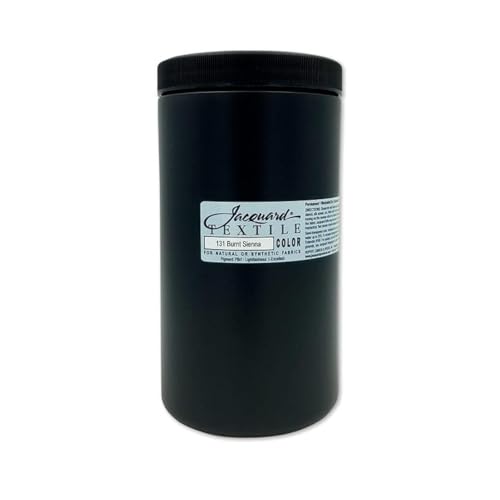Jacquard Textile Color Burnt Sienna - Permanent Fabric Paint for Clothes, Furniture Upholstery, Shoes or Tote Bags – Indoor & Outdoor Fabric Paint – 32 Oz Jar, Upholstery Fabric Paint - color: Burnt Sienna, size: 32 Fl Oz (Pack of 1)