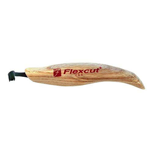 FLEXCUT Wood Carving Tools | Right-Handed Scorp | Gouge for Wood Carving | 3/16 Inch | KN22 | 1095 High Carbon Steel Blade | Made in the U.S.A. - style: 3/16" Right-Handed Scorp