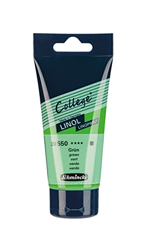 Schmincke - College Linol, Artists' lino Printing Inks, Green in 75 ml Tube, 39550013, Low-Odour Water-Based lino Printing Ink, lightfast, Even Print - color: Green, size: 2.54 Fl Oz (Pack of 1)