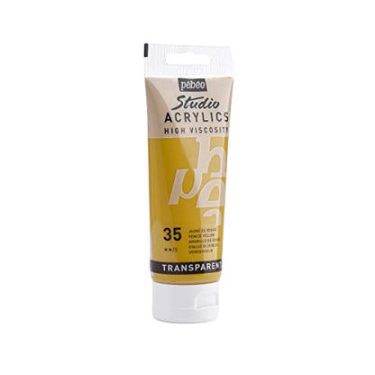 PEBEO - Acrylic Fine Studio Acrylics - Venice Yellow - Venice Yellow 100ml/3.38oz, 100 ml Tubes (831-035) - color: Venice Yellow