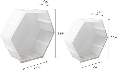 2 Pcs Large Silicone Molds for Resin 9 inch 7inch Hexagon Silicone Molds, Hexagon Deep Resin Mold for Epoxy Resin, Silicone Molds for Flowers Bouquet Preservation - color: Hexagon Silicone Molds