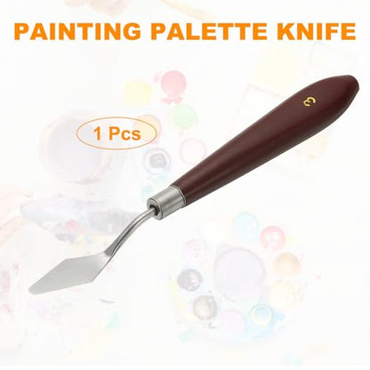 HARFINGTON Palette Knife Painting Tool 1.46" x 0.63" Stainless Steel Art Spatula Pallet Knives Scrapers Tools with Plastic Handle for Acrylic Oil Canvas Mixing Spreading, Red/Silver - size: 1.46" x 0.63"