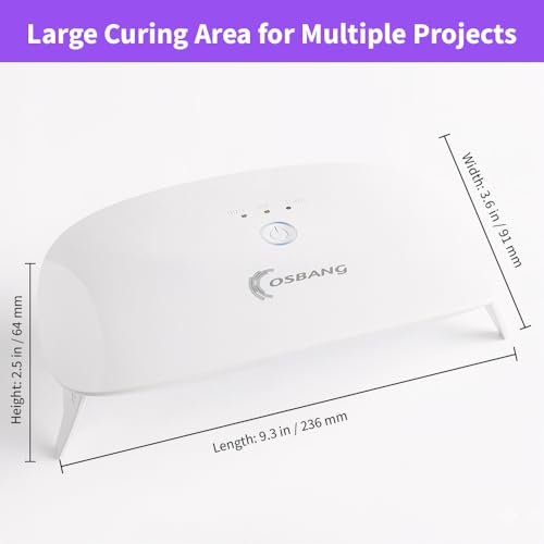 OSBANG UV Light for Resin Large Size UV Lamp Fast Curing for UV Resin Jewelry Making Keychain Craft DIY Decor Resin Supplies - size: UV Resin Light