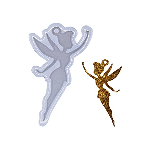 Angel Wings Shiny Fairy Shape Silicone Molds Beautiful Women Resin Mold for DIY Epoxy Resin UV Resin Casting Mold DIY Keychain Pendant Jewelry Making Necklace Clear - color: C