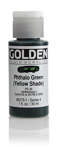 Golden Fluid Acrylics - Pthalo Green (Yellow Shade) - 1 oz Bottle
