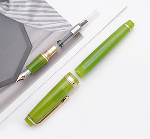 JINHAO 82 Fountain Pen with Gold Clip (F Nib 0.5mm, Transparent Avocado Green) - color: Transparent Avocado Green