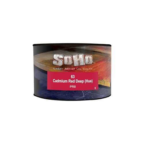 Soho Urban Artist Oil Paint - Cadmium Red Deep Hue, 430 ml Can - Best Valued Oil Colors for Painting, Excellent Pigment Load - color: Cadmium Red Deep Hue, size: 14.54 Fl Oz (Pack of 1)