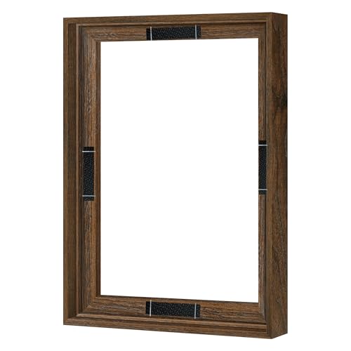 Abtgt 12x16 Canvas Floating Frame with 0.9" Deep, Brown Floater Frame for Canvas Paintings with Adhesive, Vertical or Horizontal Wall Art frame for Prints Oil Painting Diamond Decor, 1 Pack. - color: Brown, size: 12x16