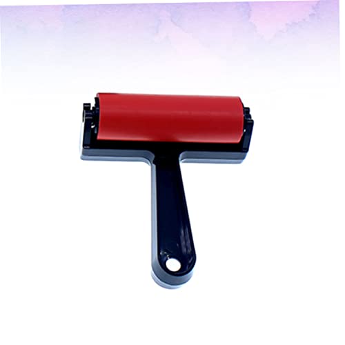 Gogogmee Artist Rubber Roller Paint Brush for Ink and Painting 10cm Long Soft Red Sponge Brush for Scrapbooking Drawing and Wall Art - size: 13*11.5cm